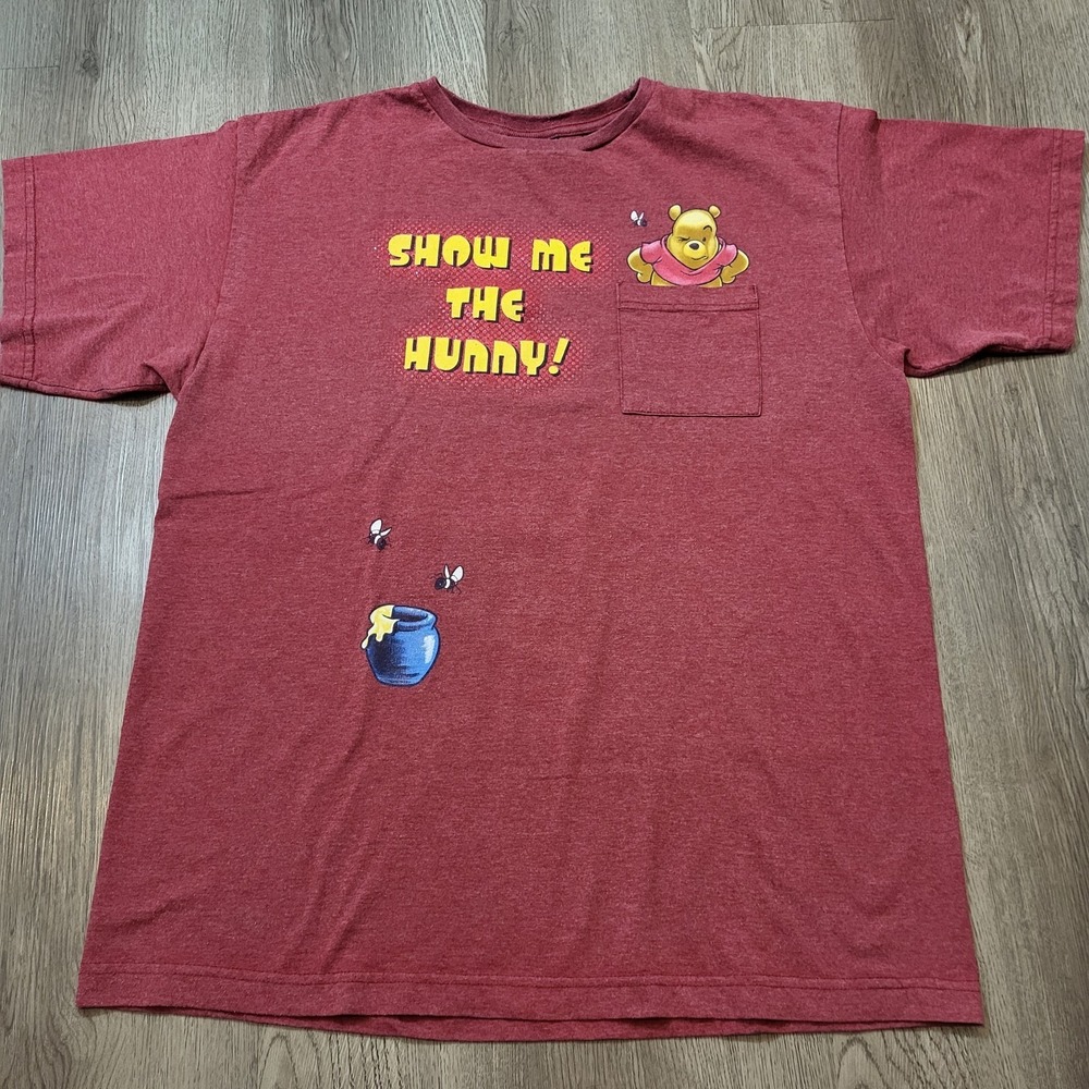 Vintage Rare Winnie the Pooh Graphic T-shirt Honey Pot Bees Show Me The Hunny LG - Picture 5 of 9